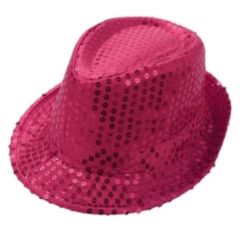 SEQUIN Pink Fedora Party Performance Hat NWT